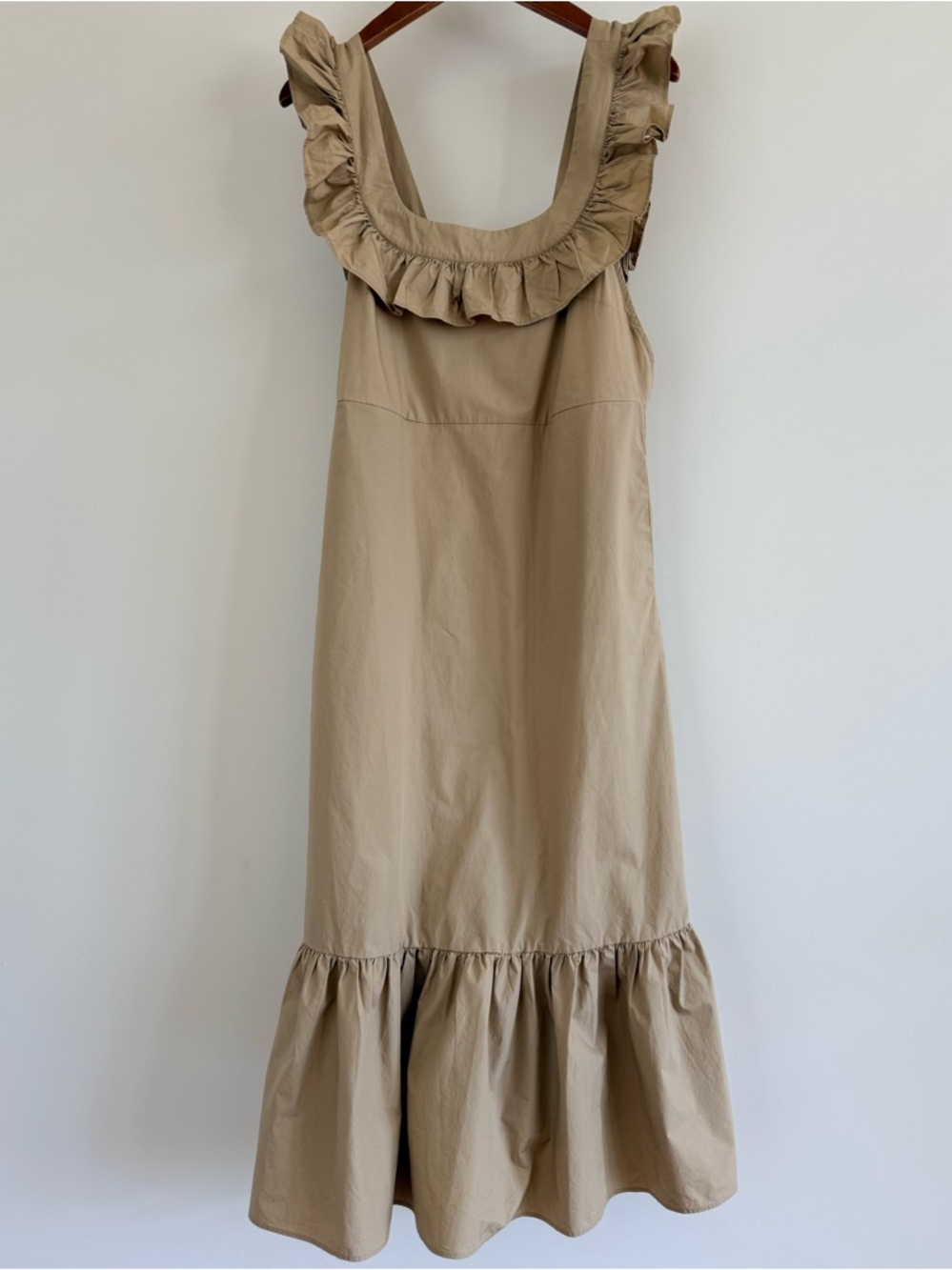 Urban Outfitters Women's Dress Poplin Maxi Long Midi Strapless Ruffled UO Size S